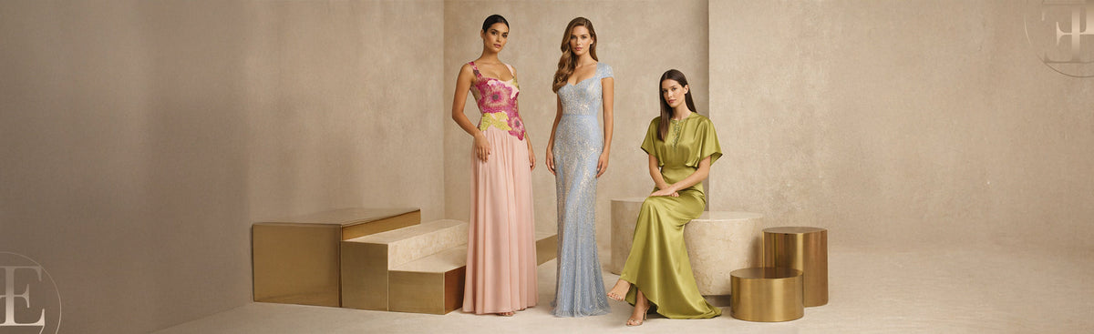 slim fit dress slacks Theia Women's Shea Satin Pleated Flutter-Sleeve Gown - Sapphire main image 1