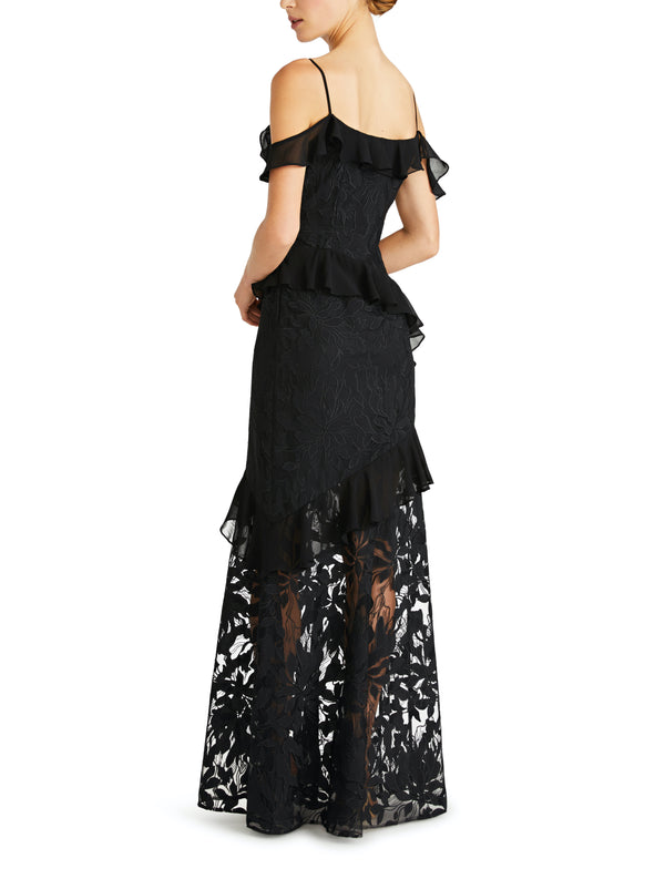 Embroidered Tulle Long Dress