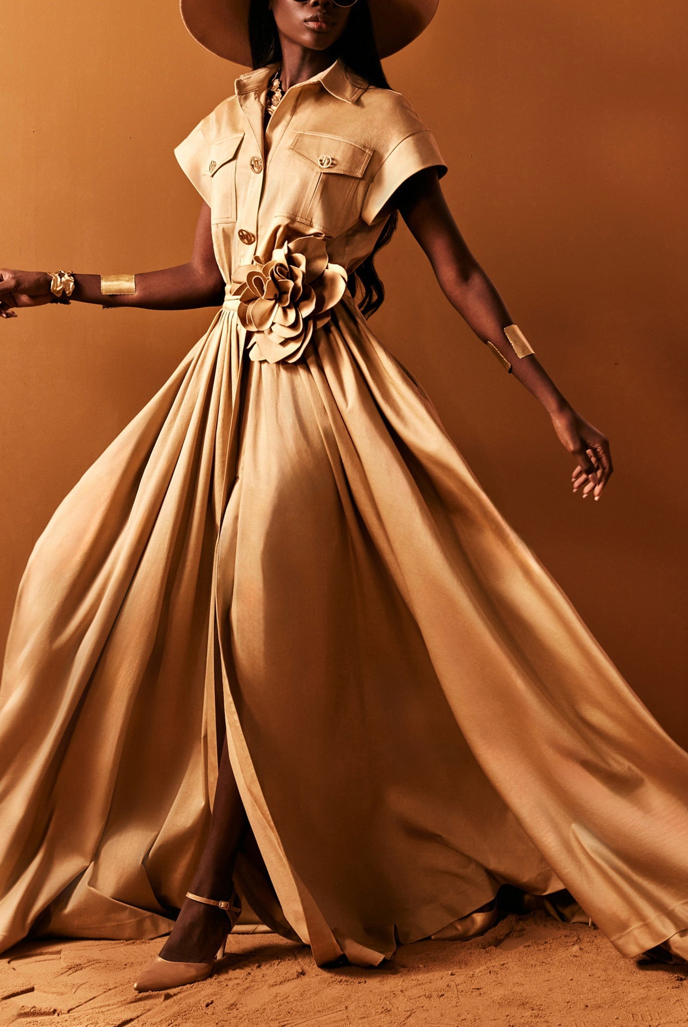 Camel Shirt-Dress With Casual Chic by Tony Ward