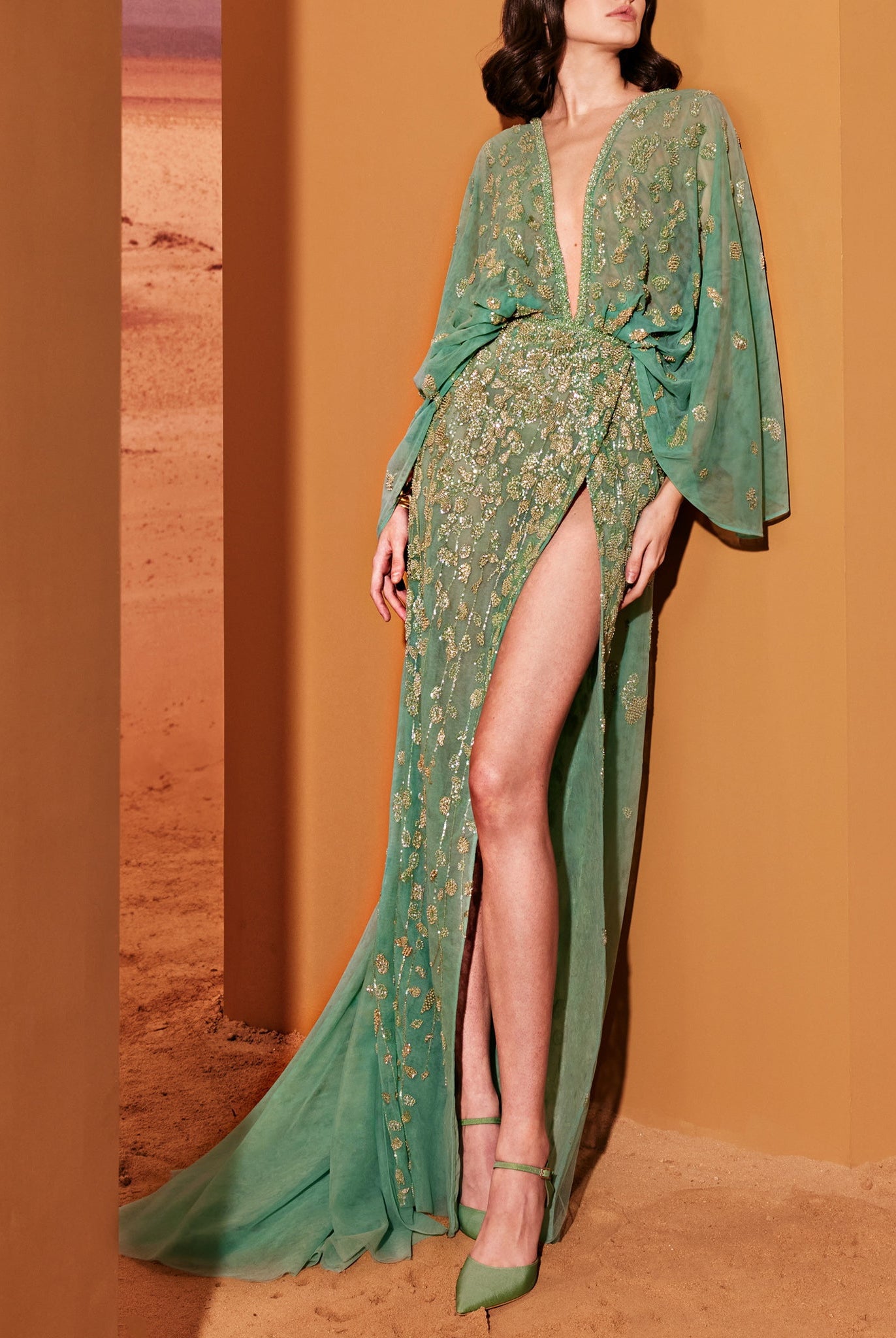 Aqua Green Tulle Dress by Tony Ward