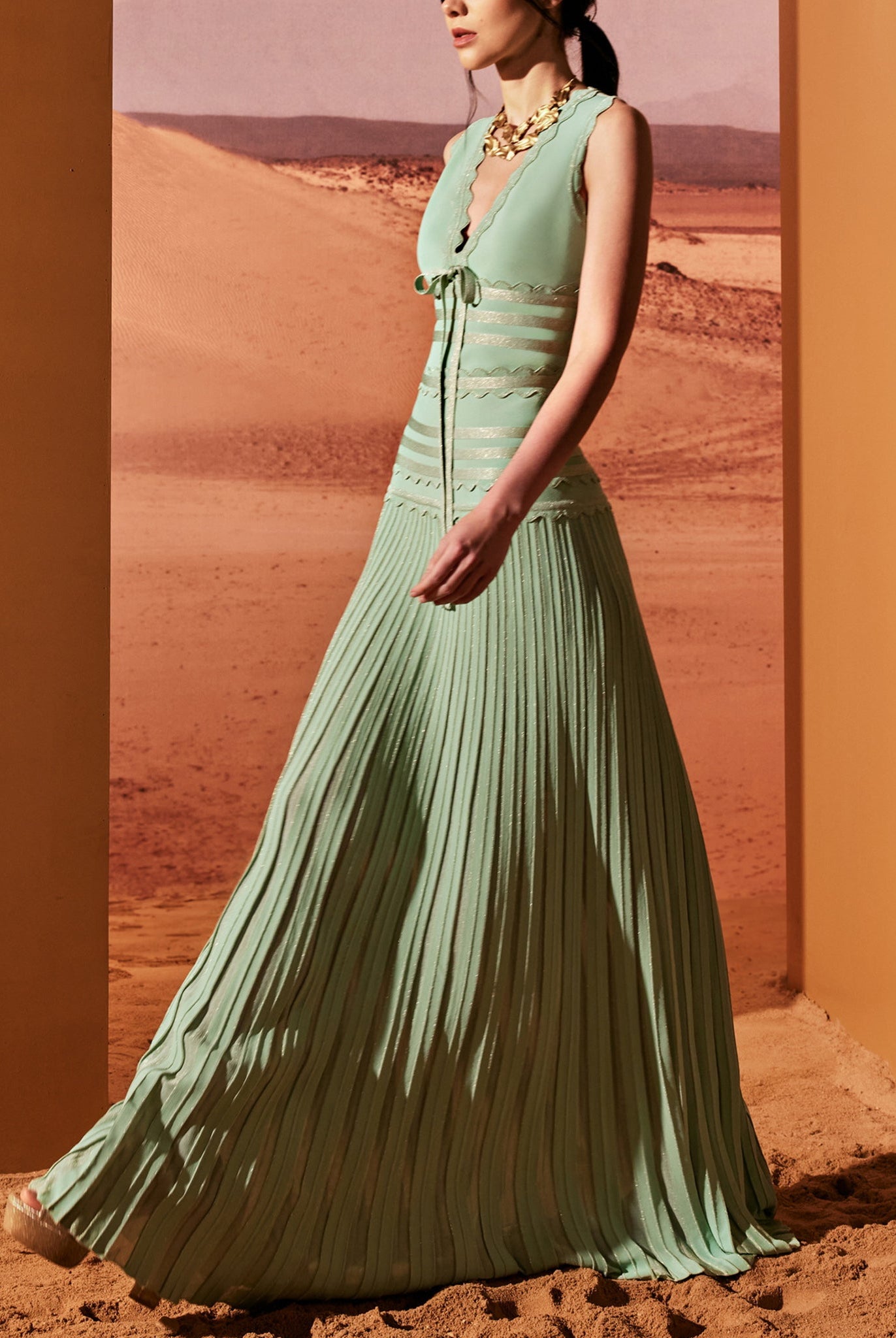 Water Green Knitted With Ribbon by Tony Ward