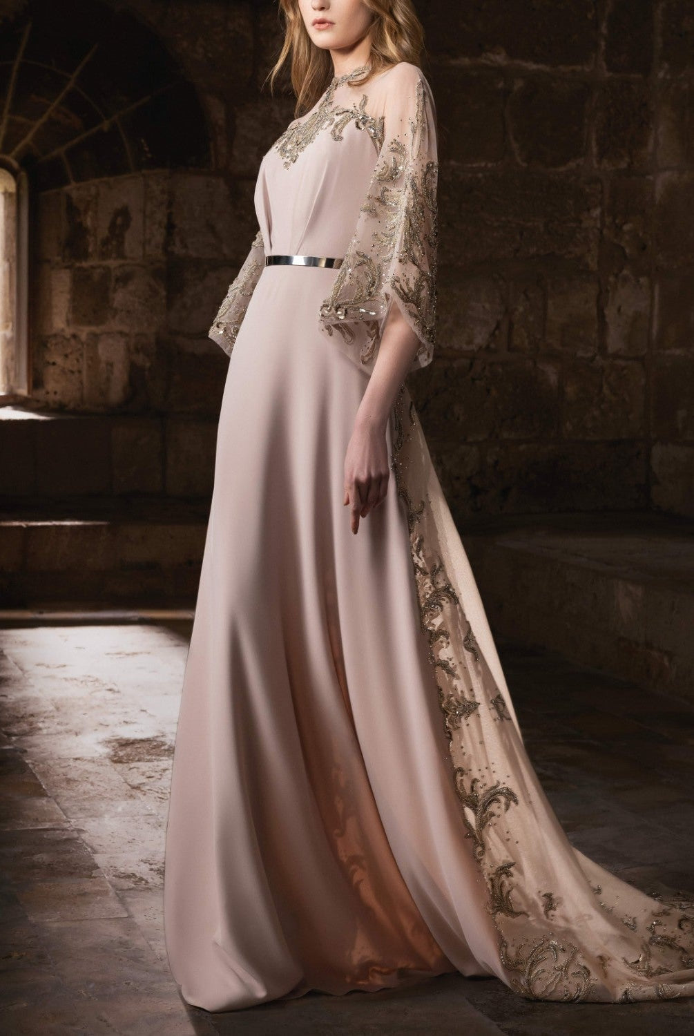 A Timeless Crepe Gown With A Fitted Bodice