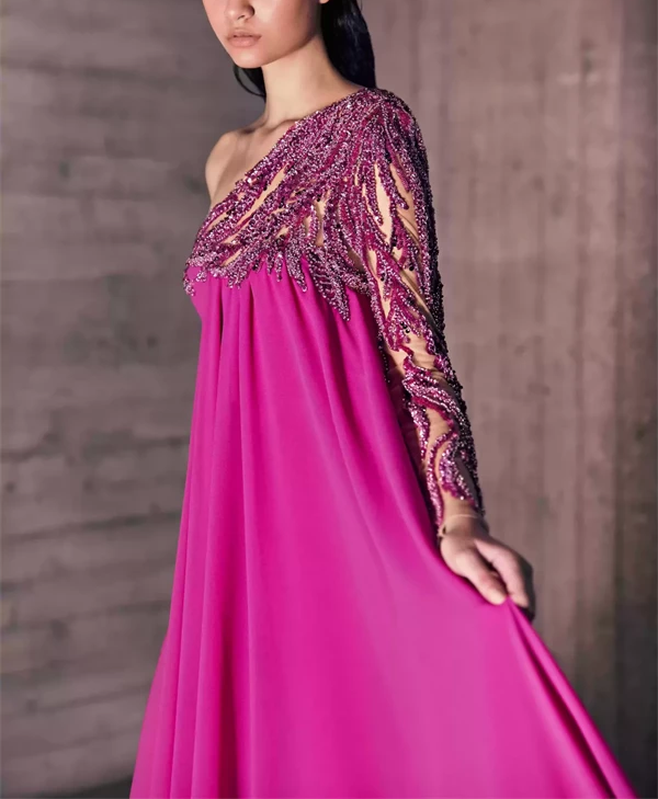 Asymmetric Crepe Georgette Dress