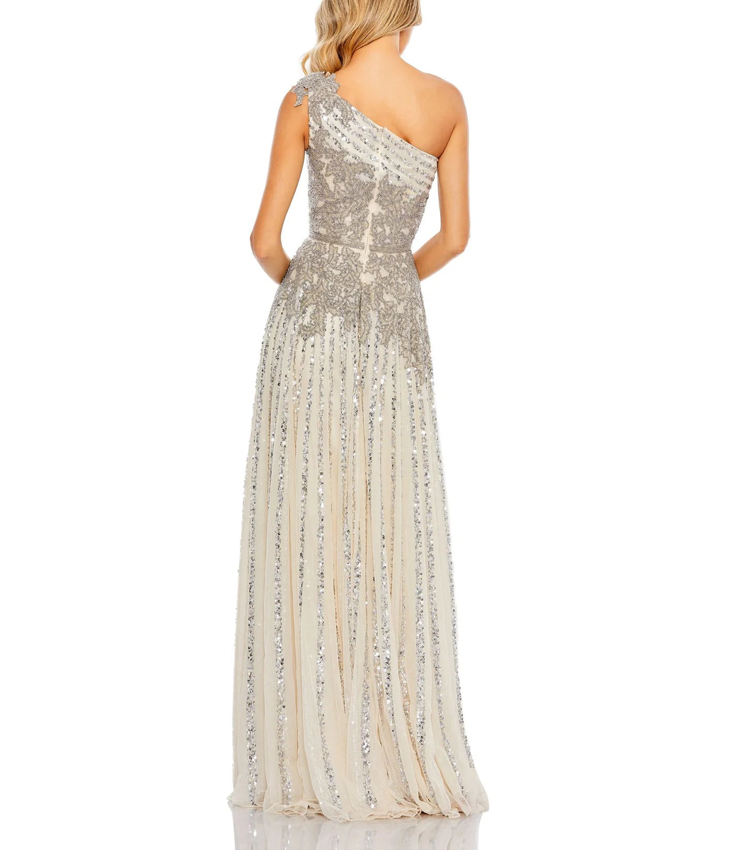 One shoulder top embellished dress