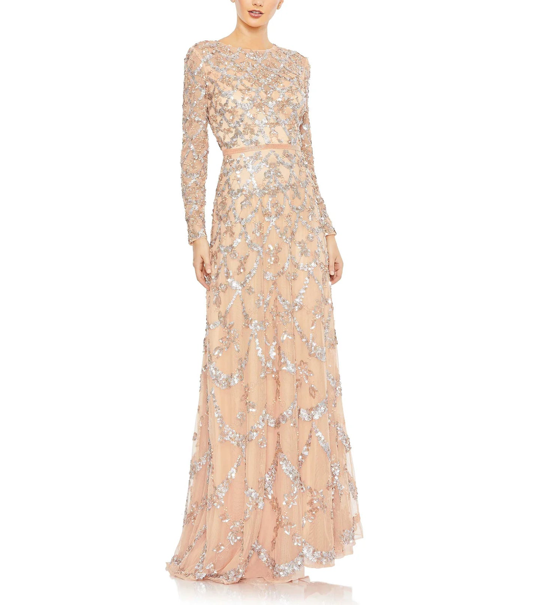 Embellished illusion gown online