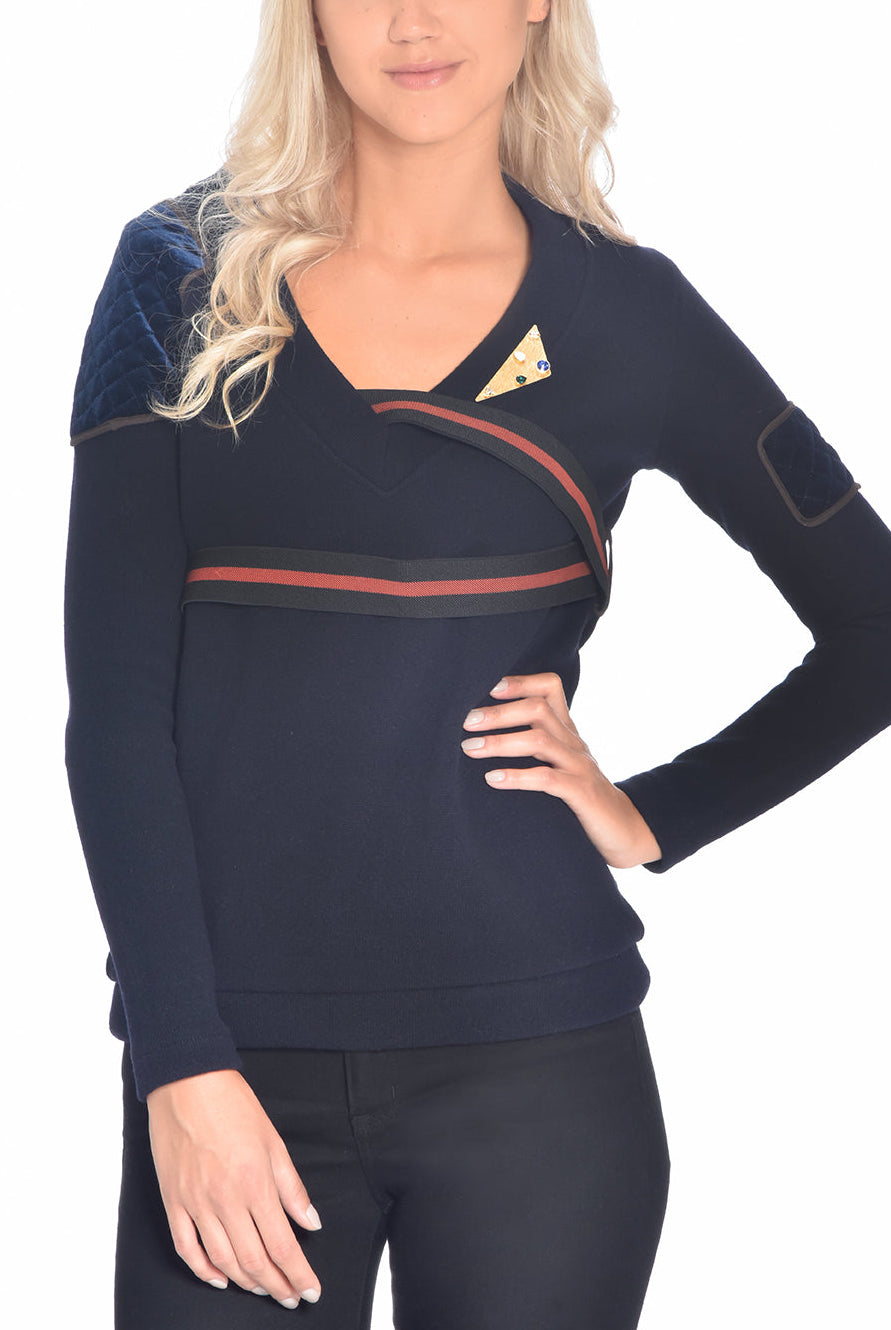 Quilted Wool Blend Sweater, DIP - elilhaam.com