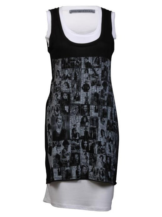 Black & White double dress sleeveless Top