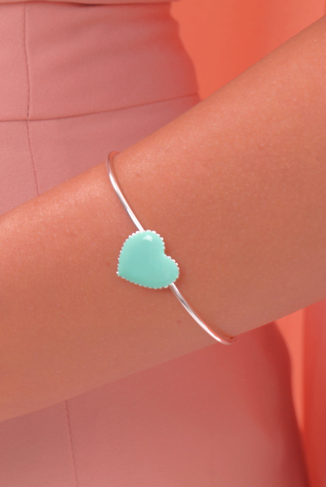Seafoam Enamel Heart Bracelet, TULESTE - elilhaam.com