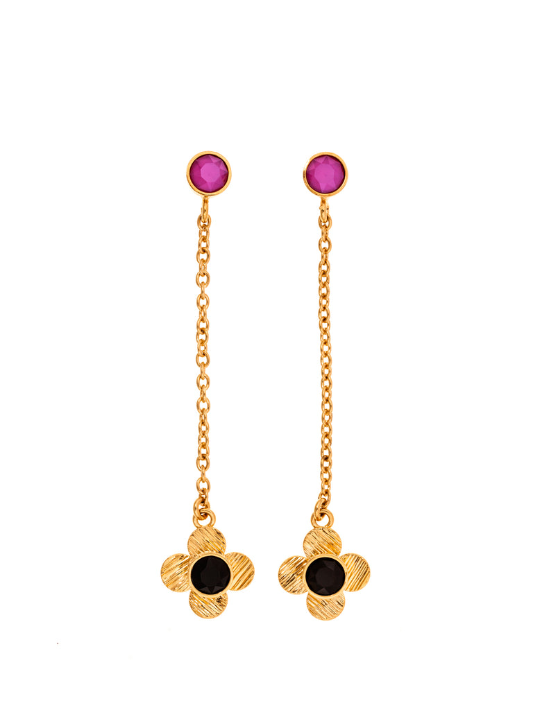 Little Flower Gold Plated Brass Earrings, 10 DECOART - elilhaam.com