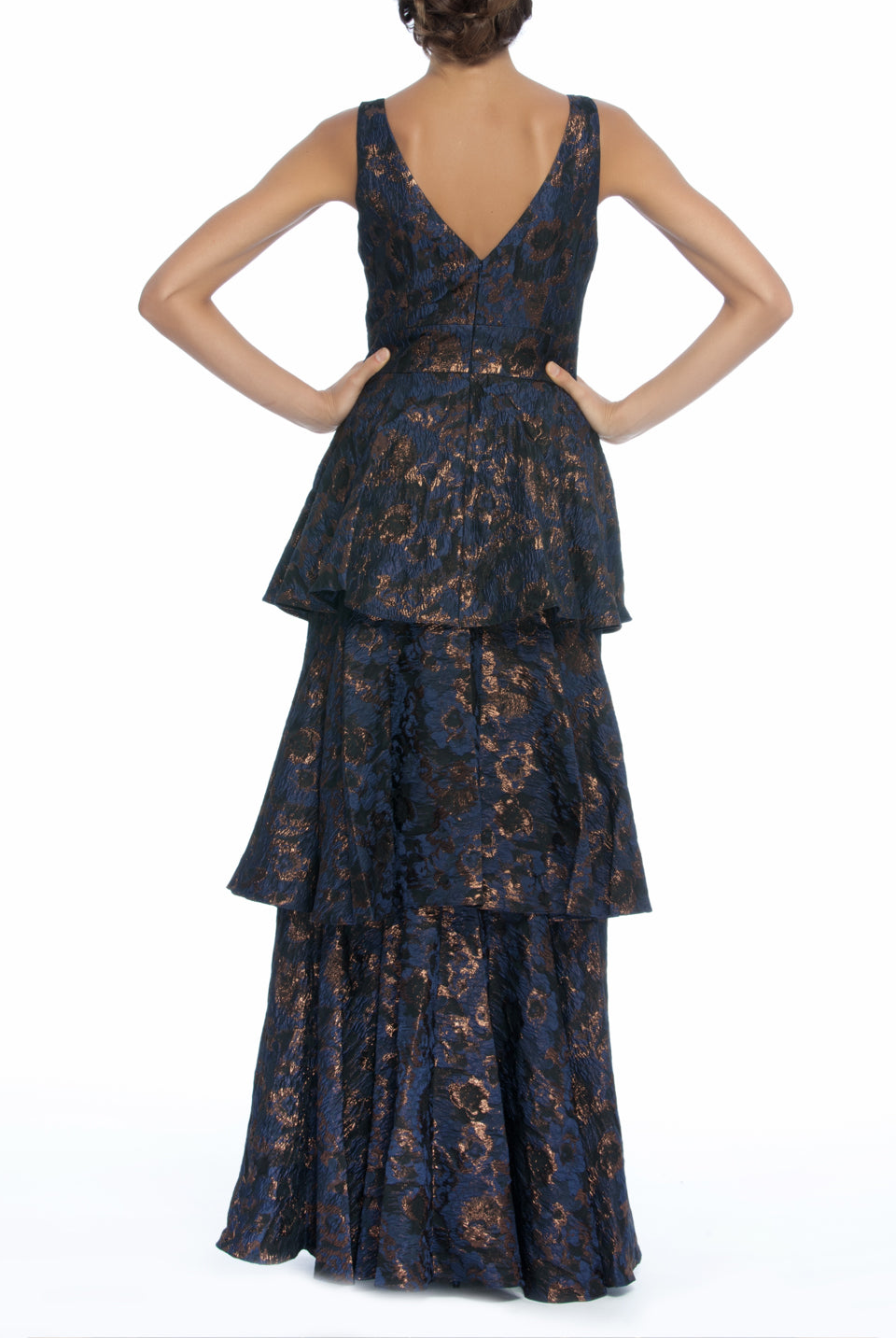 Tiered Jacquard Gown, New,Clothes,Designers,Wedding Season Dresses, BADGLEY MISCHKA - elilhaam.com