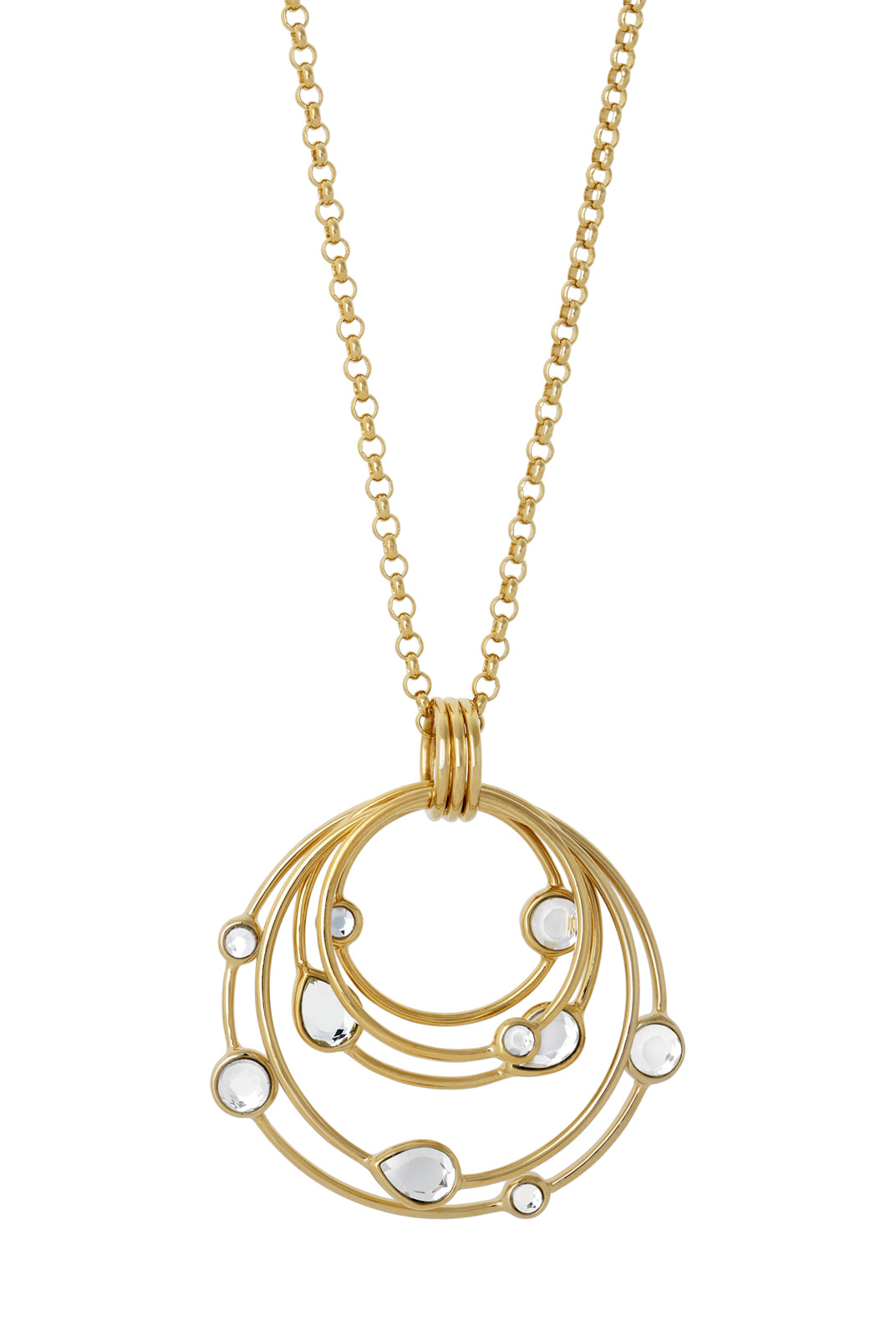 Mirror Gems Multi Hoop Pendant, ISHARYA - elilhaam.com