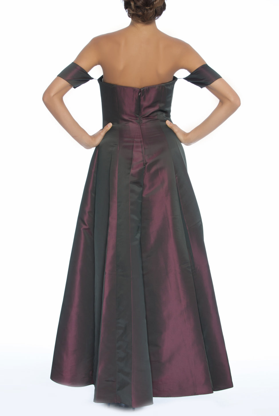 Off Shoulder Placement Floral Evening, New,Clothes,Designers,Florals,Red Palette,Wedding Season Dresses,Peaches and Cream, BADGLEY MISCHKA - elilhaam.com