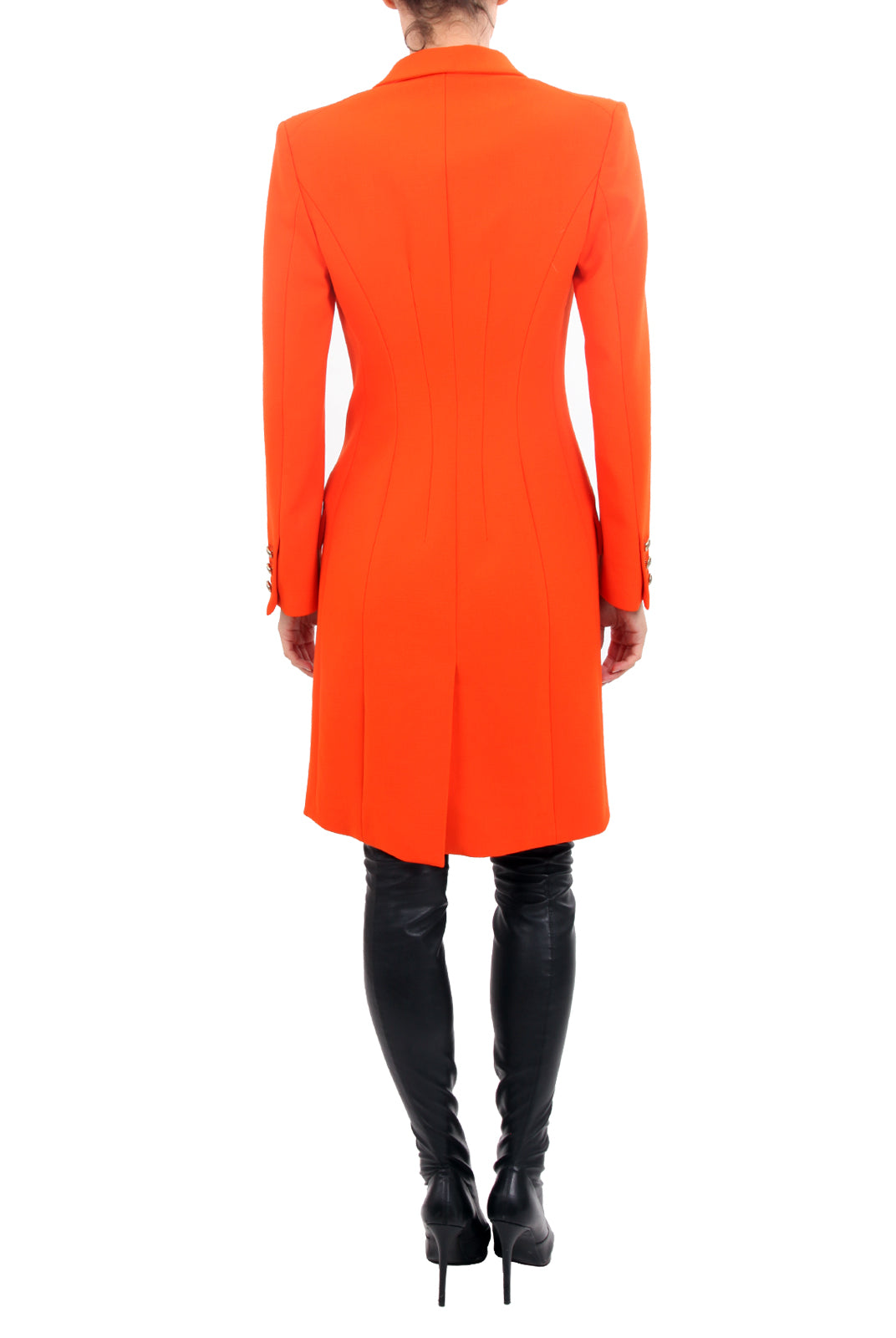 Orange coat in fine virgin wool Classic, VERSACE - elilhaam.com