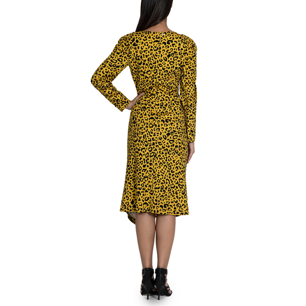 Ranched Leopard Print Dress