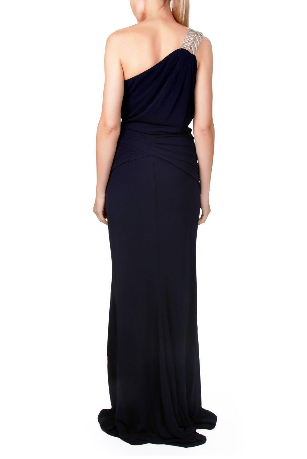 Embellished One-Shoulder Evening Gown, Clothes,Designers, BADGLEY MISCHKA - elilhaam.com