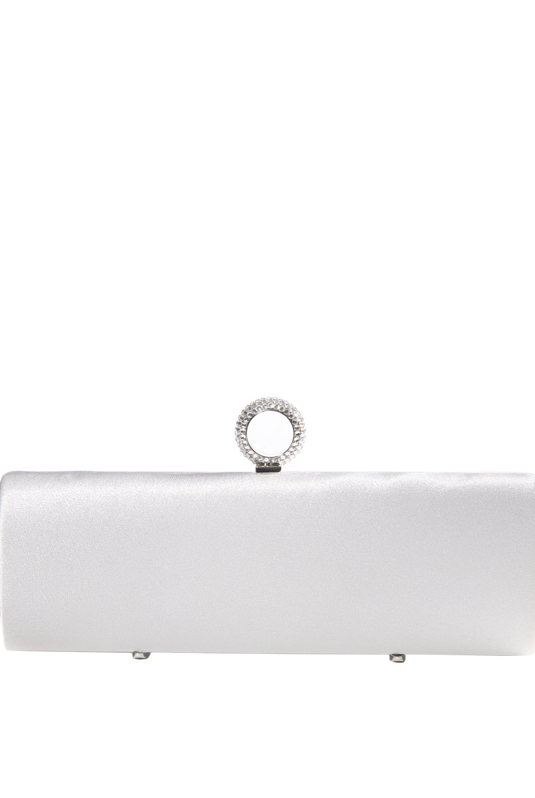 Borsa Satin Argento Clutch, LOVE MOSCHINO - elilhaam.com