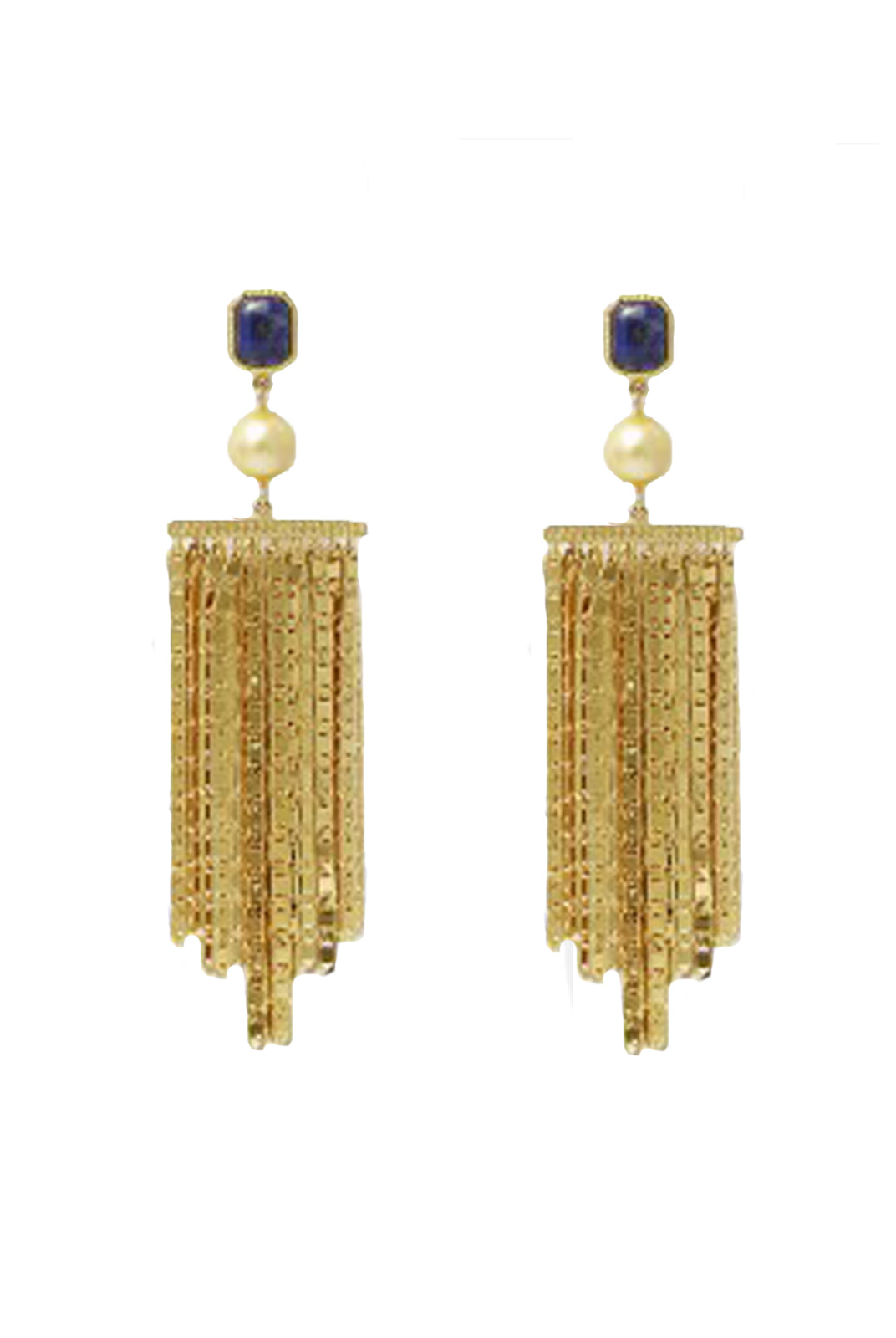 Fringe Earrings blue lapis, ISHARYA - elilhaam.com