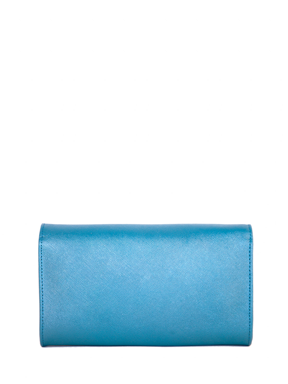 Blue textured Leather Clutch, IVANKA - elilhaam.com