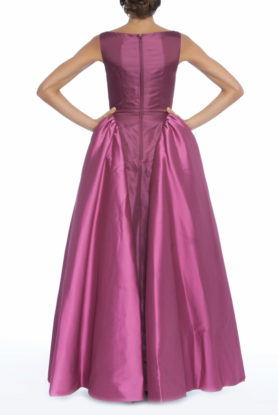 Magenta Sleeveless Taffeta Gown, DORIAN HO - elilhaam.com
