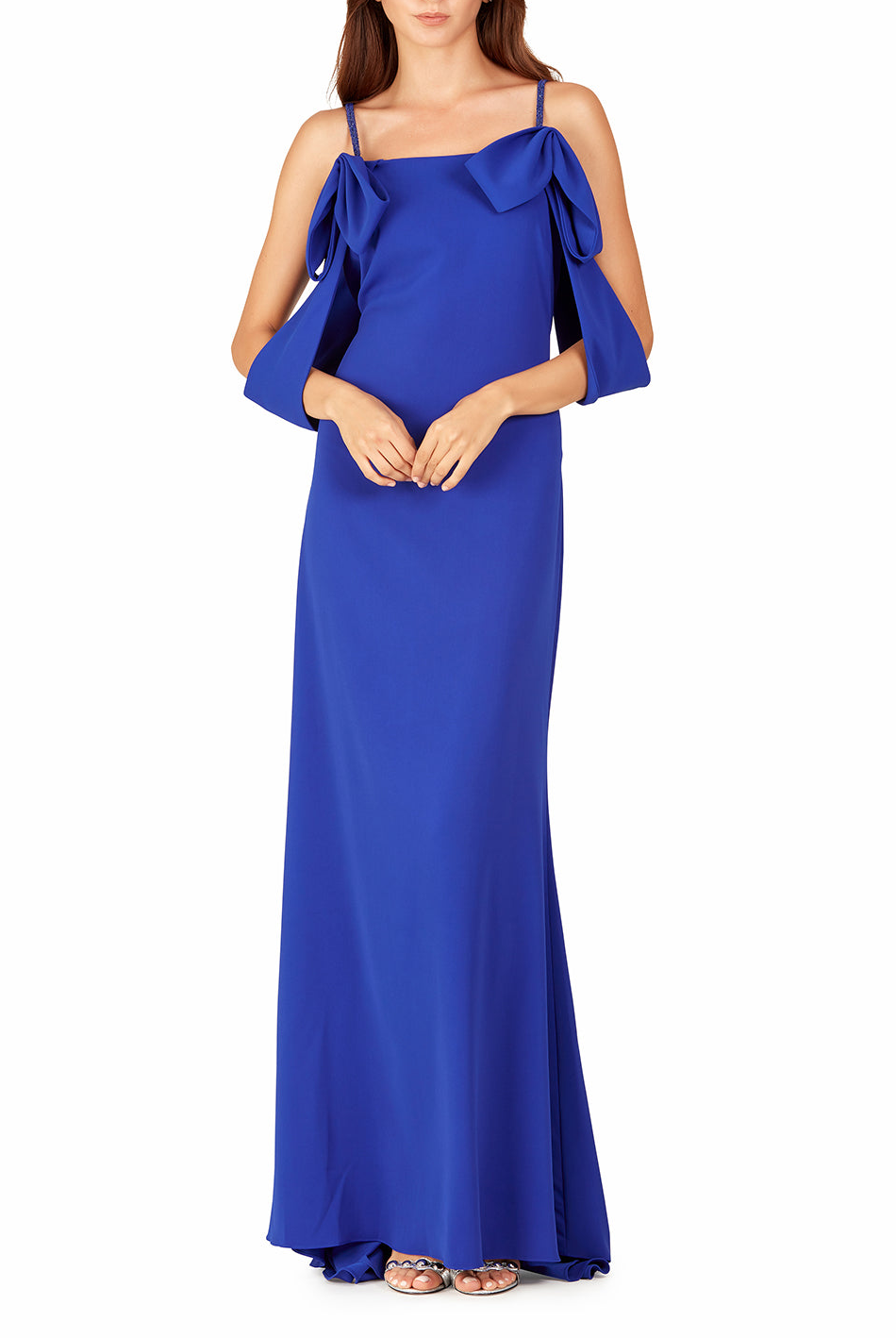 Blue Cold-Shoulder Gown, BADGLEY MISCHKA - elilhaam.com