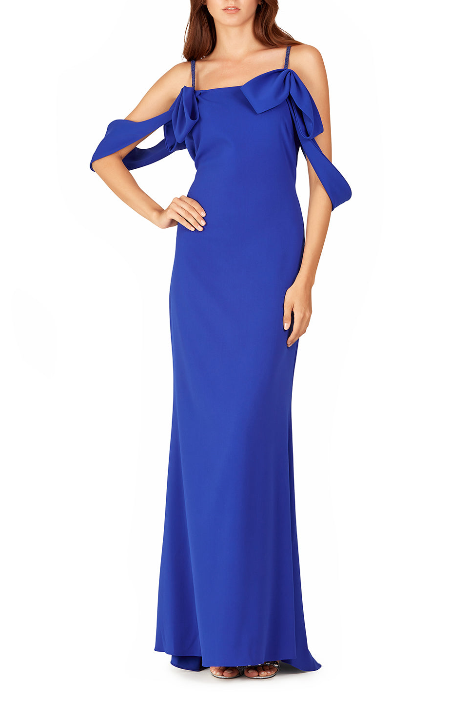 Blue Cold-Shoulder Gown, BADGLEY MISCHKA - elilhaam.com