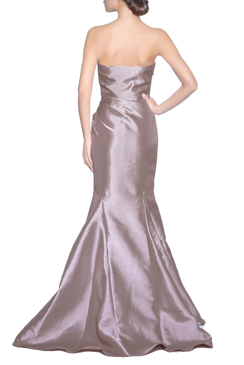 Champagne Mikado Strapless Gown, BADGLEY MISCHKA - elilhaam.com
