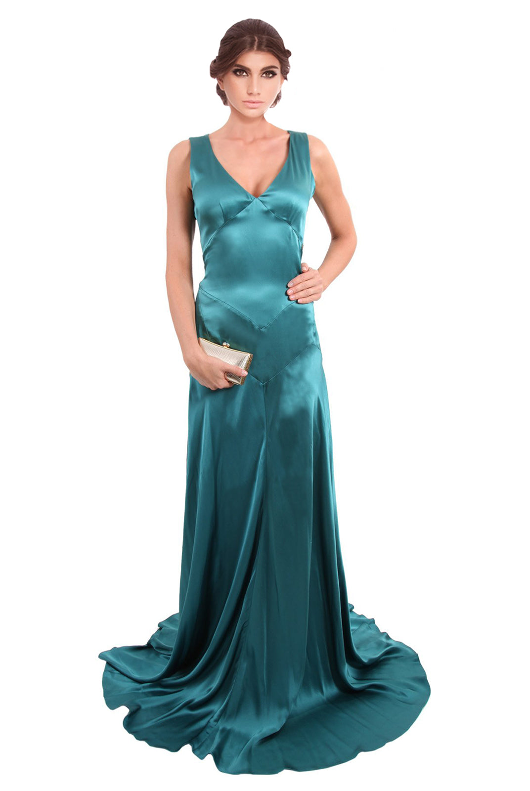 Sumptuous Jade Pleated Gown, JOHN GALLIANO - elilhaam.com