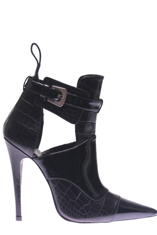 Black Leather Ankle Boot, GUY LAROCHE - elilhaam.com