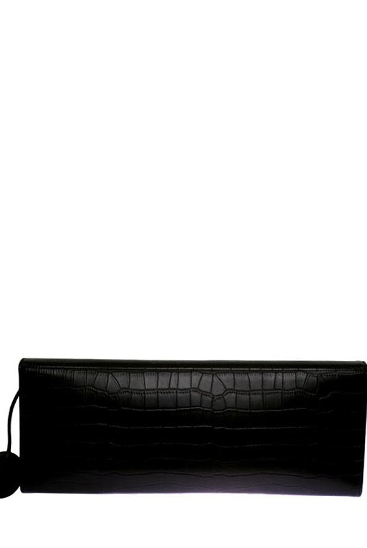 Black Patent Leather Clutch, GUY LAROCHE - elilhaam.com