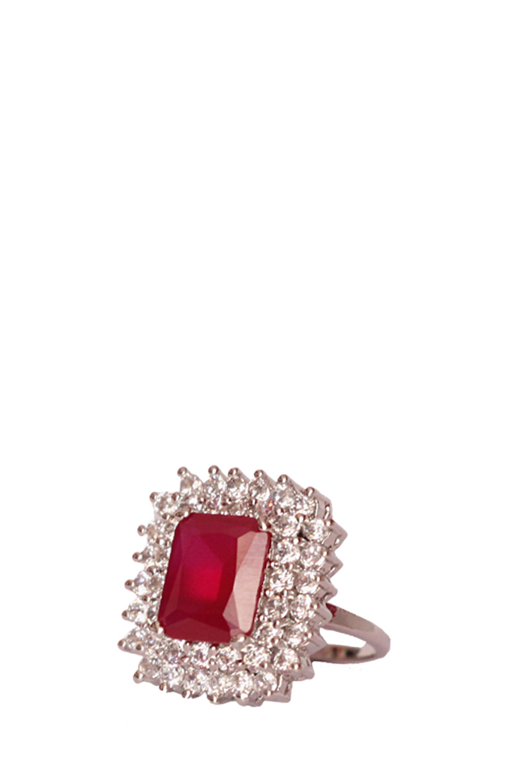 Red Center Stone Cut Ring, TANZILA RAB - elilhaam.com