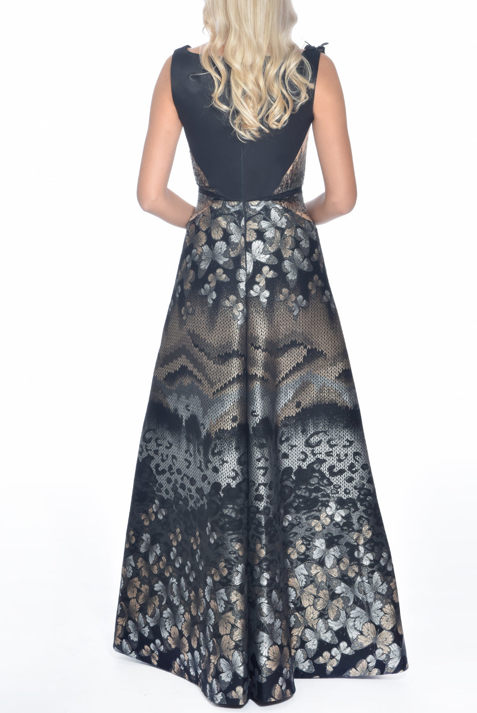 Bronze Butterfly Brocade Gown, DORIAN HO - elilhaam.com