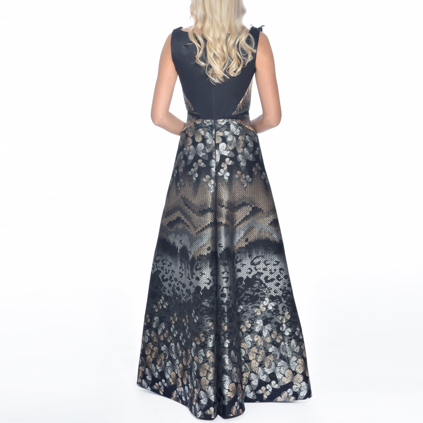 Bronze Butterfly Brocade Gown, DORIAN HO - elilhaam.com