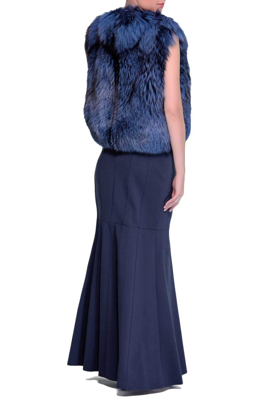 Teal Blue Fur Vest, DORIAN HO - elilhaam.com