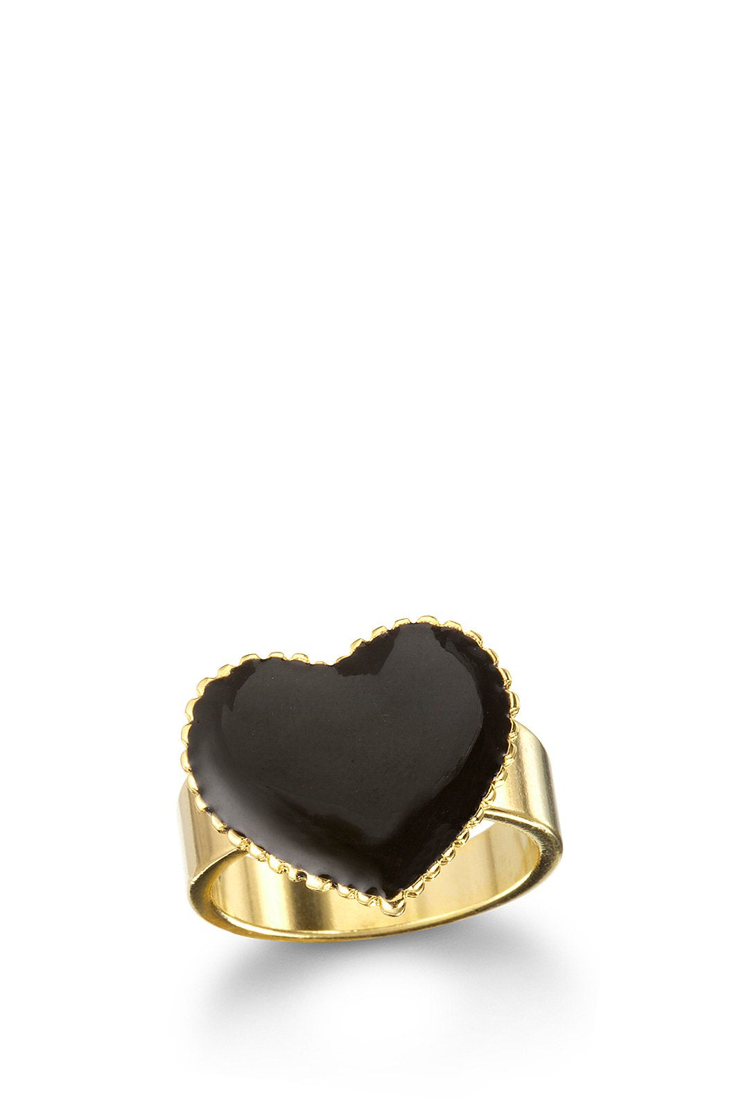 Black Enamel Heart Ring, TULESTE - elilhaam.com