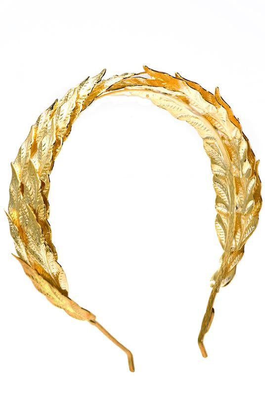 Caesar Gold Leaf Headband, LOUIS MARIETTE - elilhaam.com