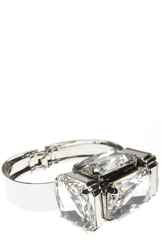 Accessories,Designers - Cuff With Clap Fastening Rock Cube