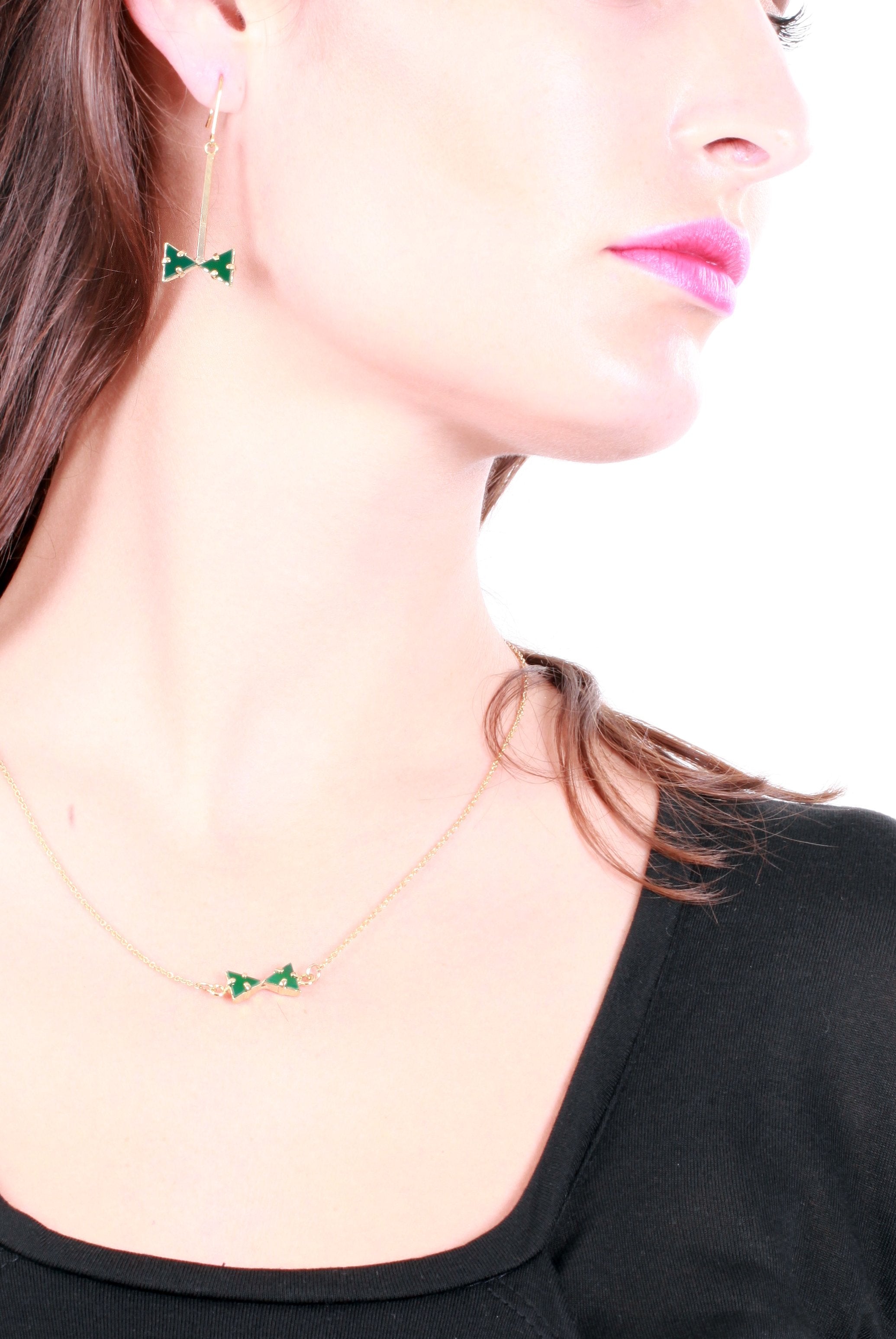 Accessories,Designers - Drop Earrings With Pendant Bowtie
