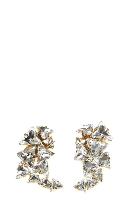 Accessories,Designers - Earclips L With Druse Crystals