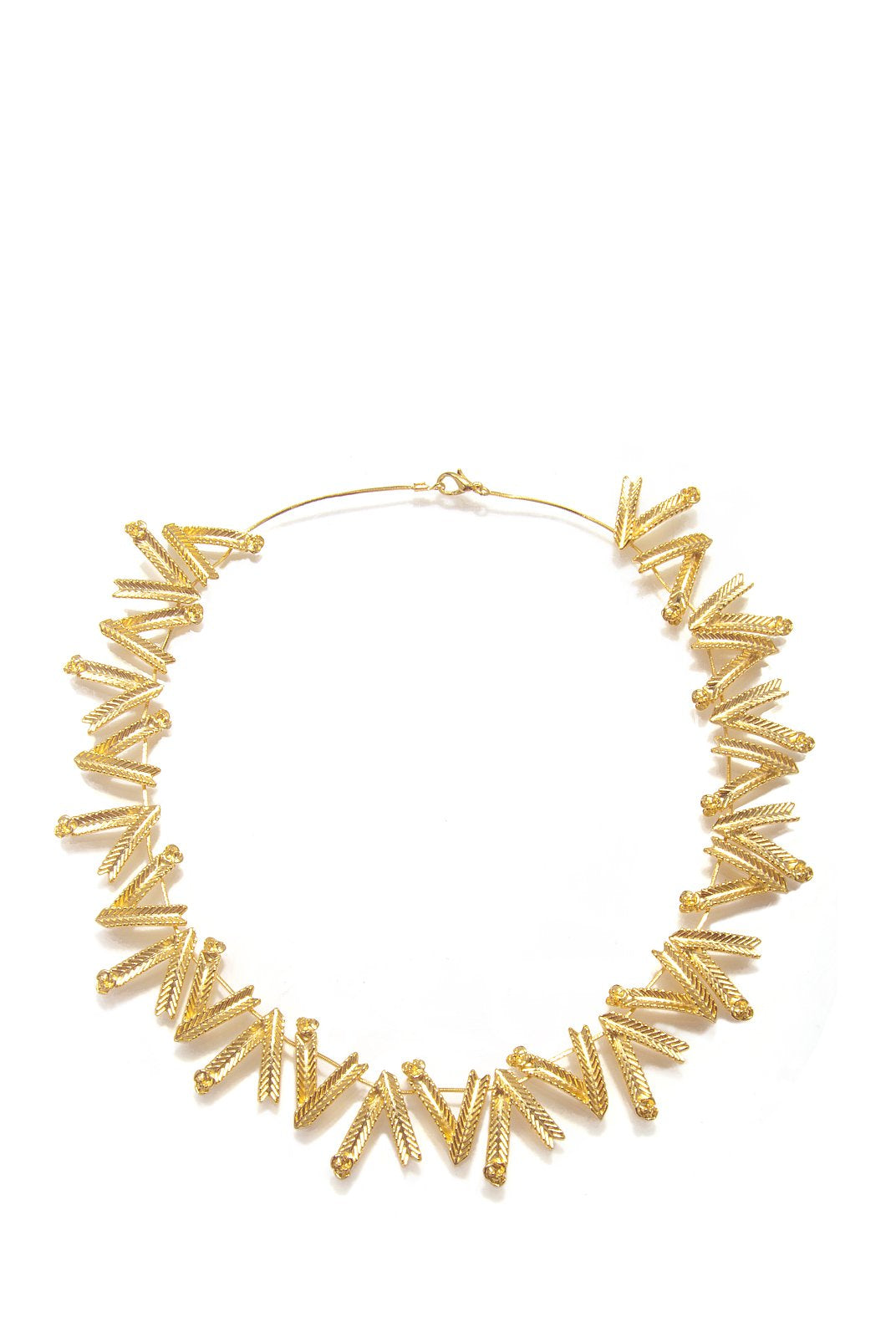 Accessories,Designers - Gold Wheat Flower Necklace