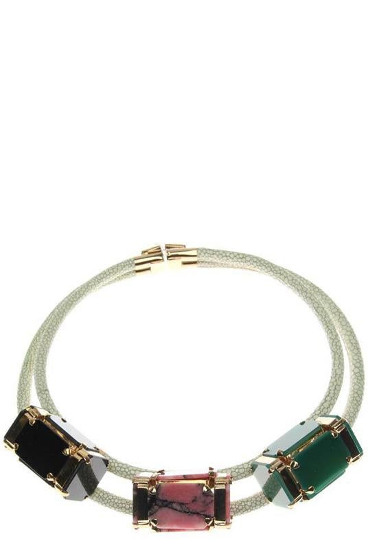Accessories,Designers - Necklace Of 3 Rock Cubes