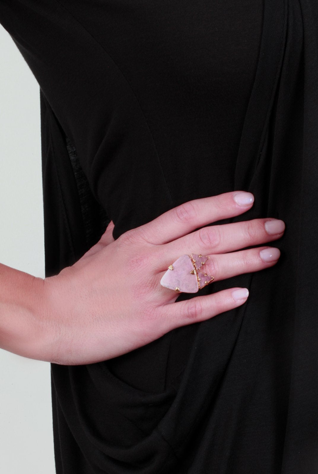 Accessories,Designers - Ring With Fox Rhodonite Gold