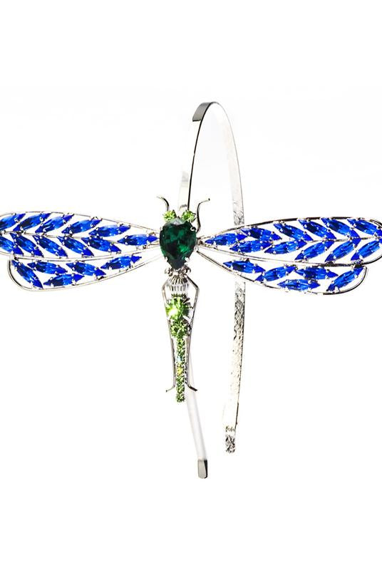 Accessories,Designers - Siam Crystal Dragonfly-motif Headband