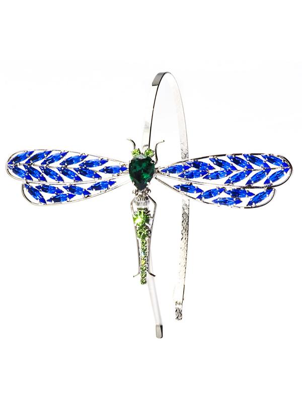Accessories,Designers - Siam Crystal Dragonfly-motif Headband