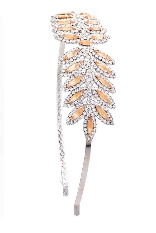 Accessories,Designers - Vivienne Laurel Motif Crystal Headband