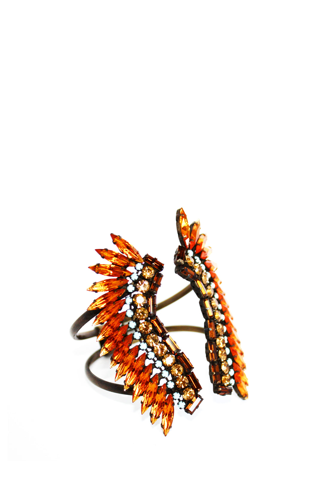 Crystal and Blue Stone Feather Cuff, JOANNA LAURA CONSTANTINE - elilhaam.com