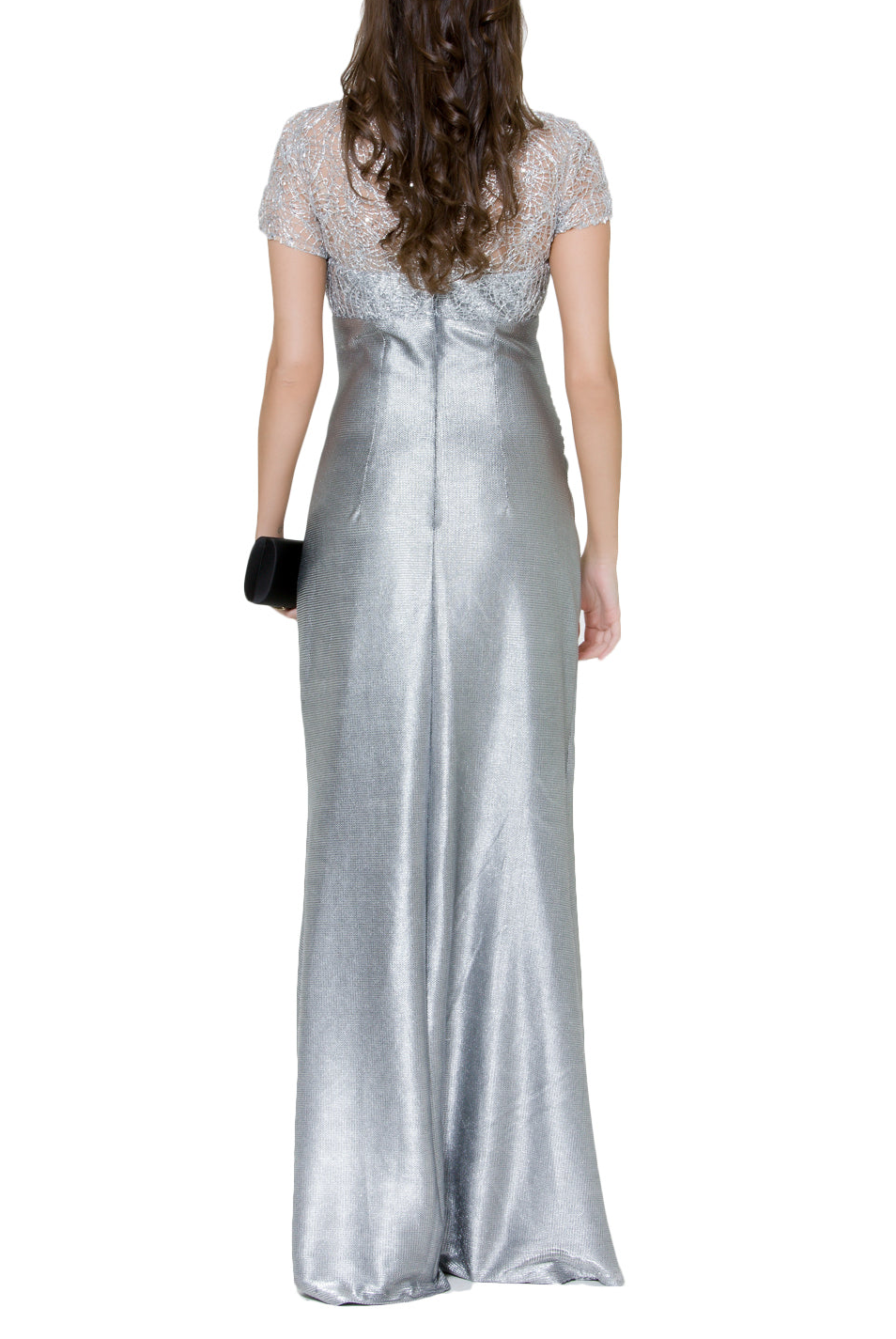 Silver Metallic Gown, DAVID MEISTER - elilhaam.com