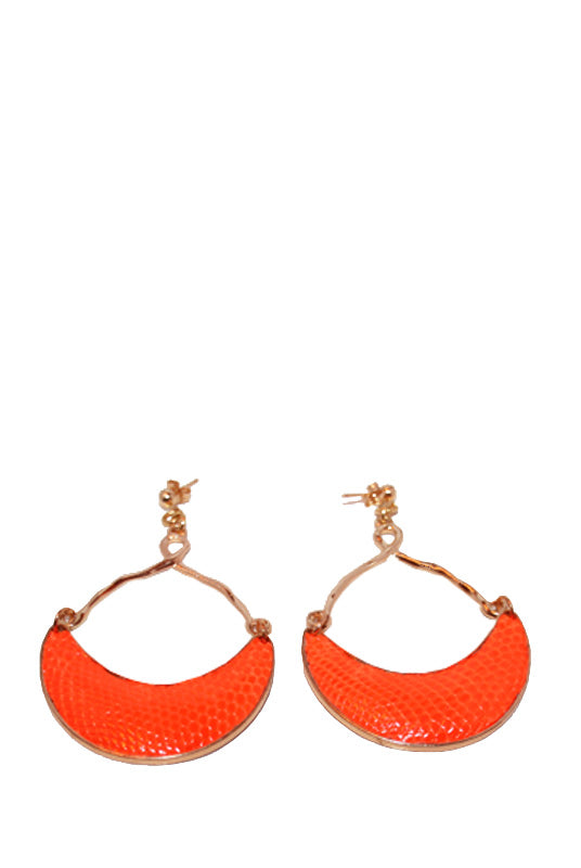 Lizard Half Moon Earring in Mandarin, TED ROSSI - elilhaam.com