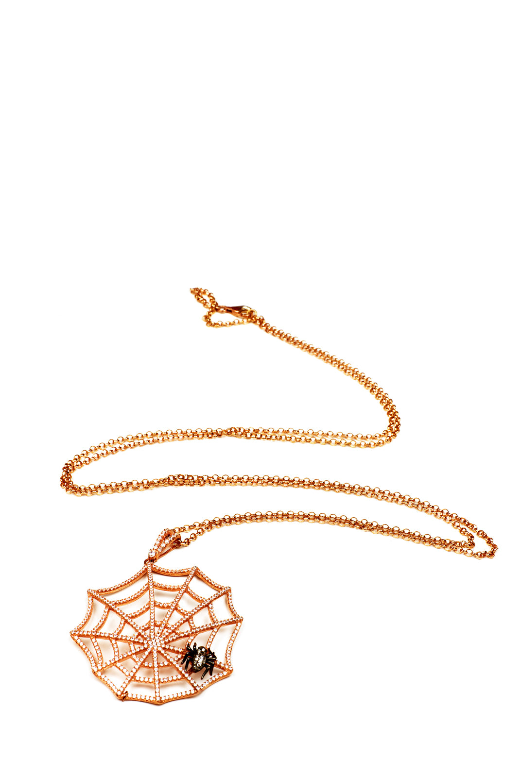 Spider Pink Gold Necklace, KOUKLA - elilhaam.com