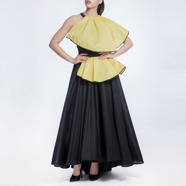 Black Pleated Long Skirt, AVARO FIGLIO - elilhaam.com