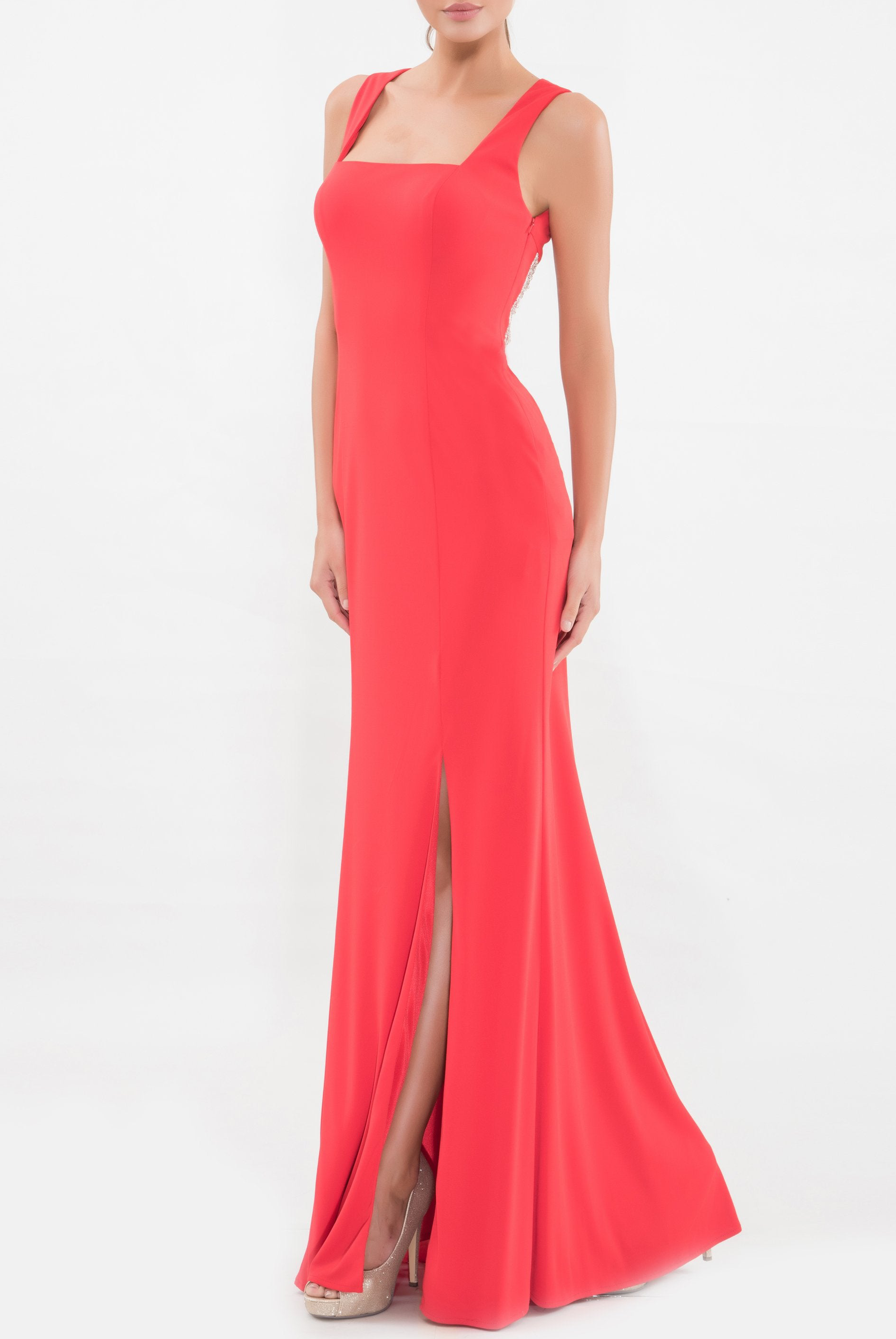 Clothes,Designers - Red Bow Back Gown
